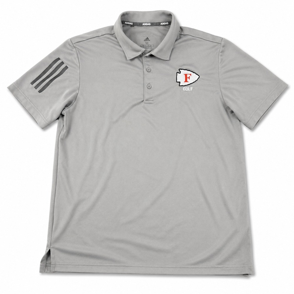 Adidas Golf Polo Shirt Mens Medium Performance Gray Moisture Wicking